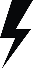 Lightning Bolt Power Icon Black Vector Illustration