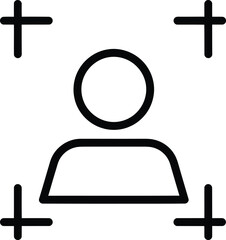 User Add Interface Icon Line Vector Illustration