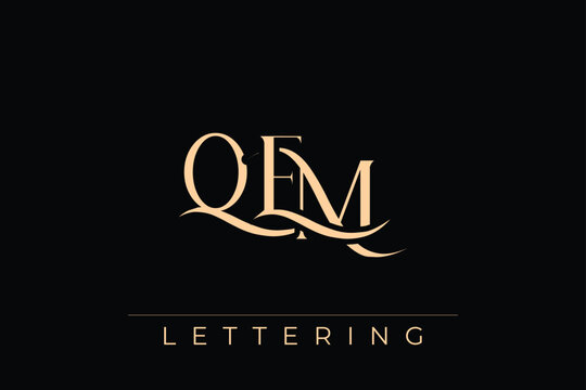 QEM Elegant Monogram Logo Design With Decorative Lettering
