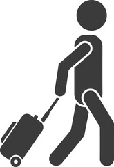 Traveler with Suitcase Airport Icon Vector Illustration