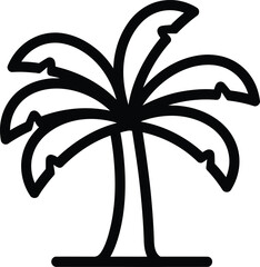 Palm Tree Tropical Icon Black Vector Illustration