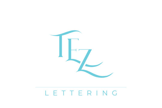 TEZ Elegant Monogram Logo Design With Decorative Lettering