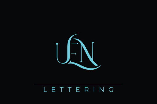 UEN Elegant Monogram Logo Design With Decorative Lettering