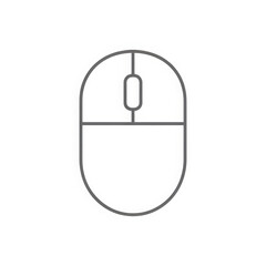 Computer Mouse Line Icon Isolated on White Background