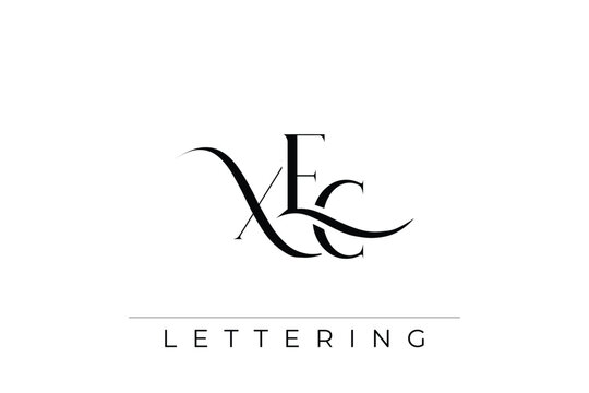 XEC Elegant Monogram Logo Design With Decorative Lettering