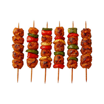 Grilled chicken skewers with vegetables