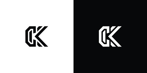 c k initial monogram vector icon illustration