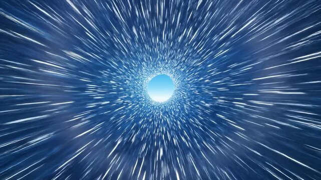 Abstract Hyper Speed Travel Through a Blue Space Hole