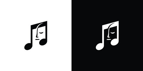 face music logo vector icon illustration