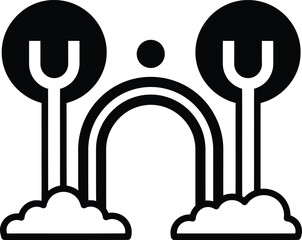 Cloud Connection Network Icon Black Vector Illustration