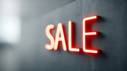 Flash sale neon sign with glitch effect for promotional design