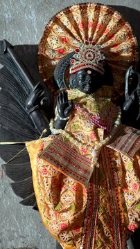 Shani Dev Statue with Selective Focus &ndash; Hindu Justice and Karma Deity