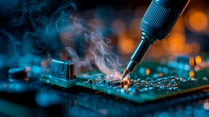Soldering microchip on circuit board