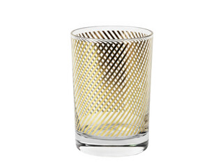 Elegant gold chevron pattern glass isolated on transparent background