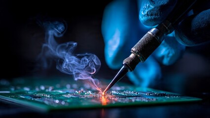 Soldering microchip on circuit board

