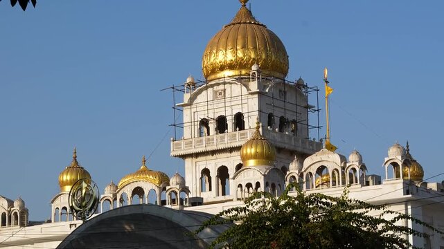 Bangla Sahib Gurudwara with Golden Dome in Delhi India