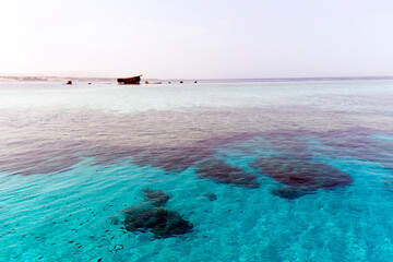 landscape with shipwreck in Sharm El Sheik
