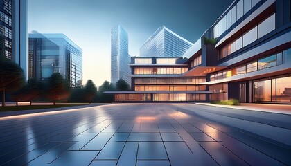 real estate website mockup with modern building background generative ai