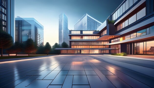 real estate website mockup with modern building background generative ai