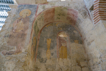 Ancient Byzantine Fresco Depicting Religious Figures in St. Nicholas Church, Demre, Turkey
