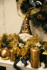 New Year's Christmas scene in a photo studio, Christmas tree, New Year's toys, New Year's decorations © VideofotKA
