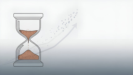 Hourglass depletes time illustrating market volatility suggesting investment risks during war