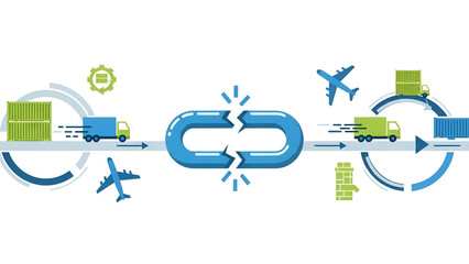 Supply chain disruption impacts global logistics networks using transport causing shortages