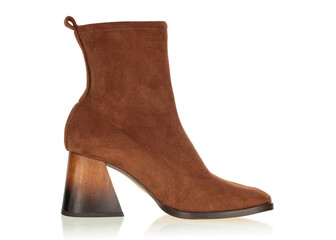 Brown Suede Ankle Boot Side Profile