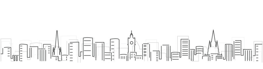 Edinburgh Simple Dark Lines Skyline on White Background