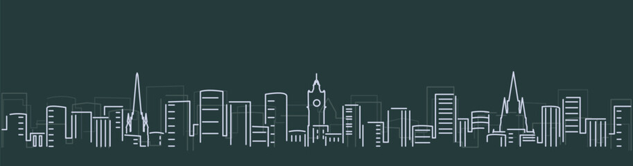 Edinburgh Simple Lines Skyline on Dark Background