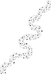 Line progresses through uneven wave motion with dots that track spacing and rhythm.