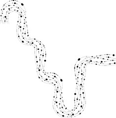 Maze structure unfolds through a long continuous path marked by dot intervals.