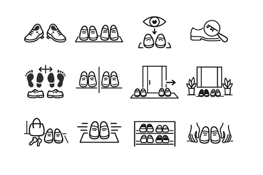 Visual spatial mindful clarity icons icon shoe shoes easy symmetry vector cue