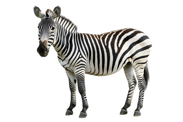 Fototapeta premium Beautiful zebra isolated over white background