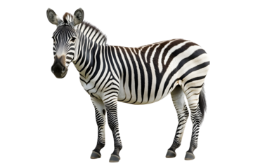 Beautiful zebra isolated over white background