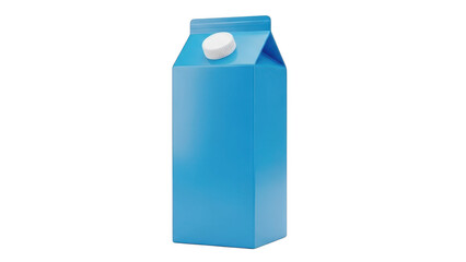 Blue milk carton isolated on transparent background