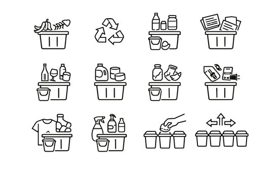 Assign clarity organization home system visual intuitive logic icons vector icon bin