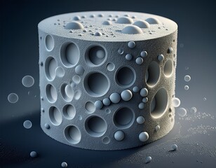 porosity bubbles in concrete core sample cut cylinder visible air voids