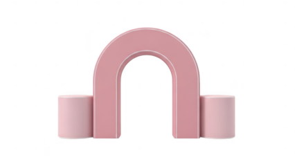Pink modern faucet design isolated on transparent background