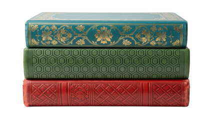 Fototapeta premium Stack of vintage books isolated on transparent background