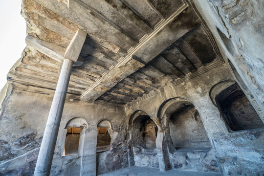 Tamar of Georgia gueen's chamber in Uplistsikhe ancient rock-hewn town, Georgia