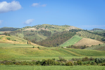 Hills near Pietraperzia comune in Enna region, Sicily Island in Italy