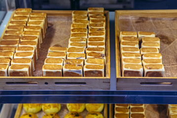 Xiandougao cakes on Dashilan Commercial Street in area of Qianmen Street in Dashilan District of Beijing, China