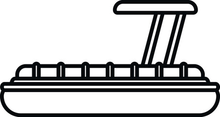 Pontoon boat vector icon on a white background, symbolizing water activities and leisure © anatolir