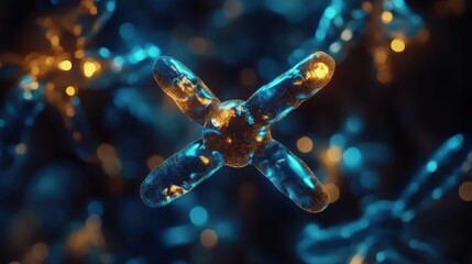 Abstract visualization of an antibody molecule representing the immune response in a biological system