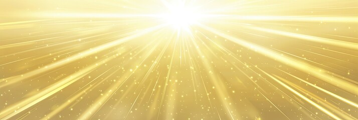 Obraz premium A radiant, abstract composition featuring golden light rays emanating from a central point