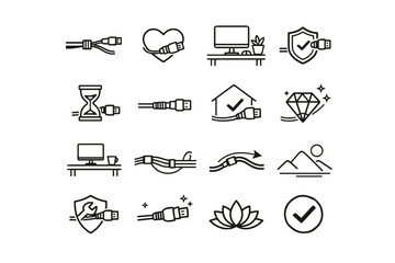 Icon calm minimalist cable durability intentional vector everyday icons reduced reliable health