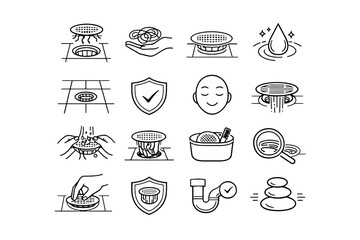 Calm icon bathroom reduced living mindset blockages clean minimalist care vector