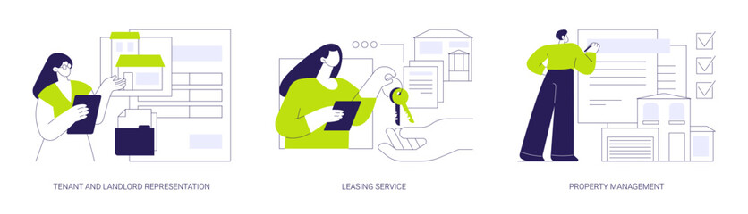 Real estate firm services isolated cartoon vector illustrations se