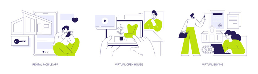 Fototapeta na wymiar Real estate online services isolated cartoon vector illustrations se